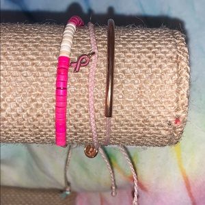 Pura vida breast cancer bracelet